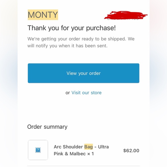 NWOT MONTY ARC SHOULDER BAG STRIPED PINK AND MALBEC - Picture 3 of 3